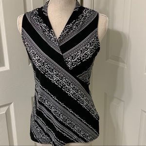 WHBM Black and White Sleeveless Tank Size S
